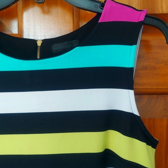 Worthington Multi Striped Stretch Dress, Size Small, Like New - Picture 2 of 8